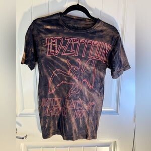 Men’s Small Led Zeppelin Custom Bleach Dye Tee